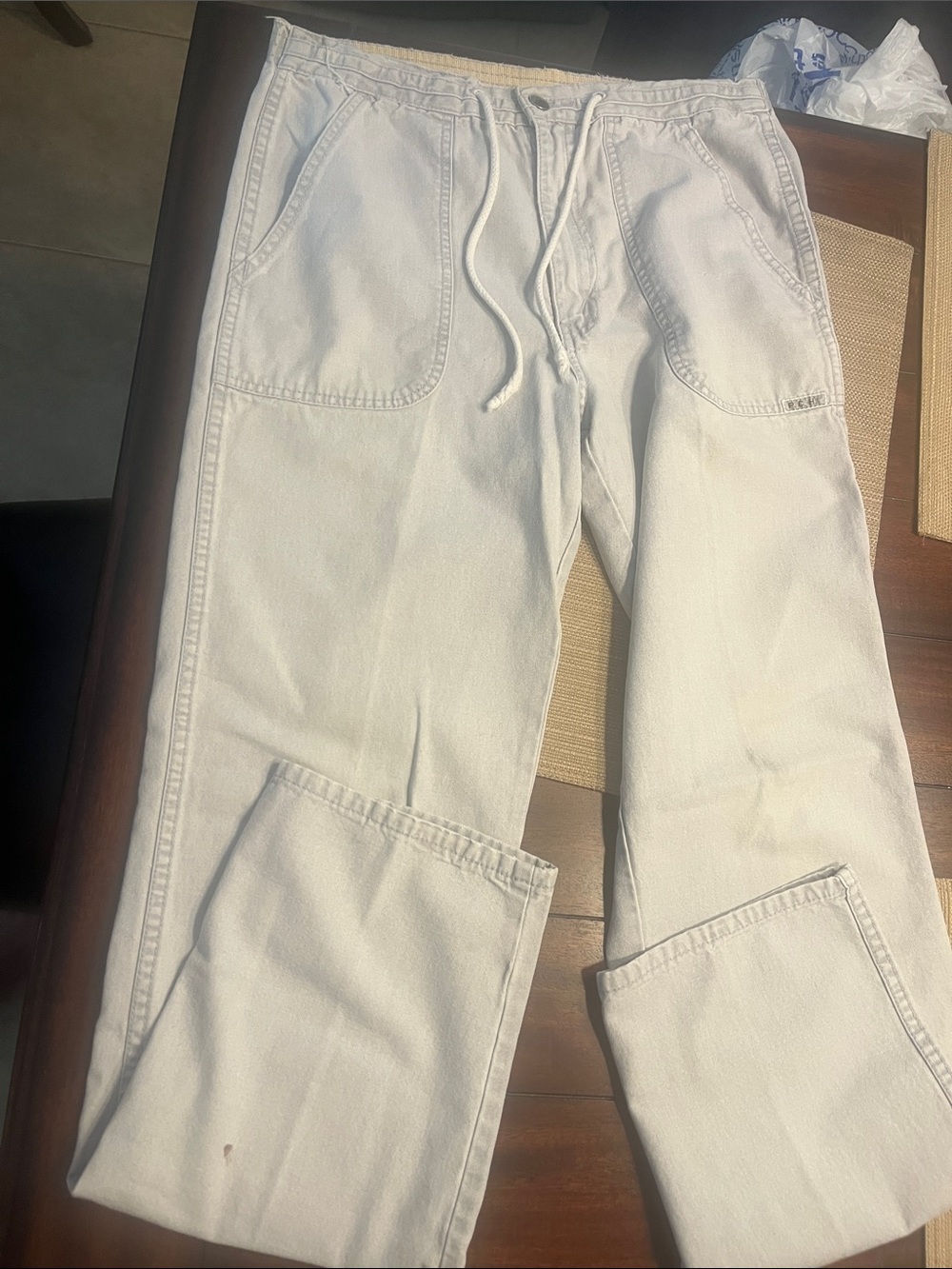 Men's vintage  early 1980’s fade out Pacific coast highway draw string beach